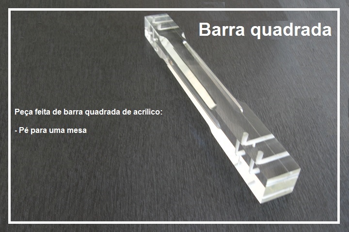 varão quadrado de acrilico