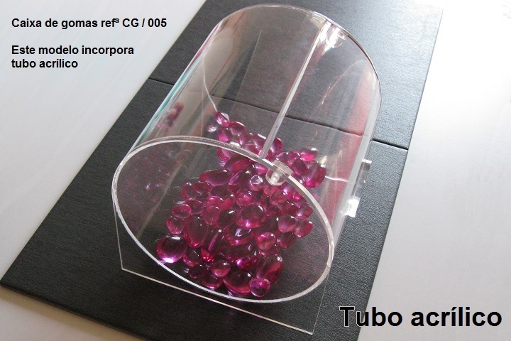 caixa de tubo acrilico